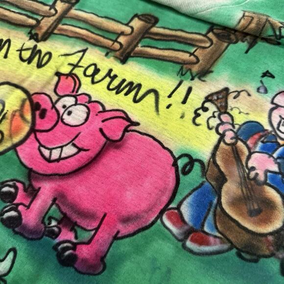 Vintage 90s Airbrush Farm Animals Graphic Tee Family Reunion Made In USA Size L - Picture 9 of 12